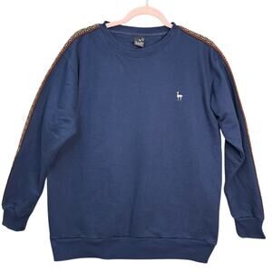 ILLARI SOUVENIRS Crew Neck Sweater POLERA RUMI LACRE Navy Blue Size Large